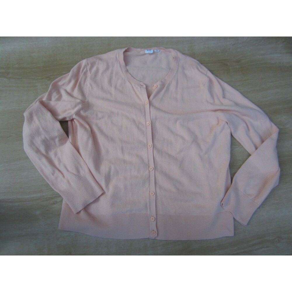 GAP Peach Cotton Cardigan Sweater Women’s XL Button Front Lightweight